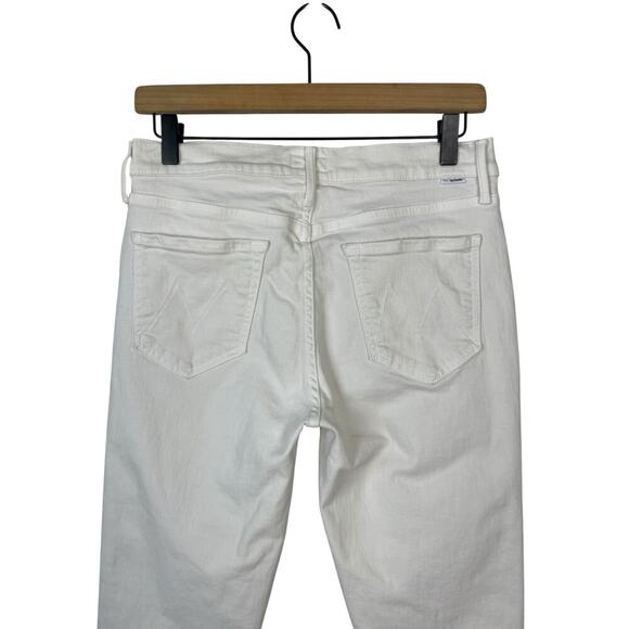 Mother The Rascal Crop Fray Cream Puff White Size 29 Raw Hem Casual Trendy - Picture 9 of 15